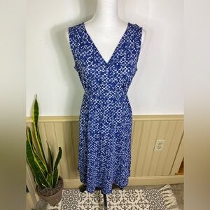 Y2K Vintage Eddie Bauer Cotton Babydoll Midi Dress L Blue Minimalist Cottagecore